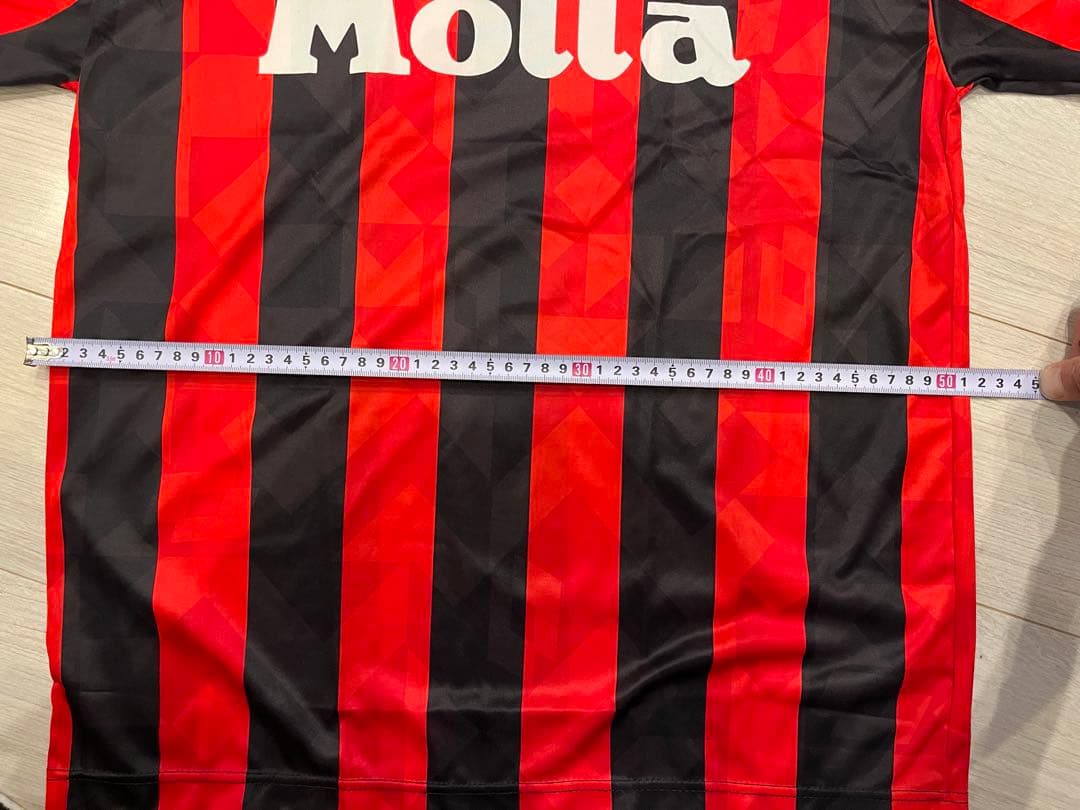 Milan A.C. Lotto シャツ 赤黒ストライプ