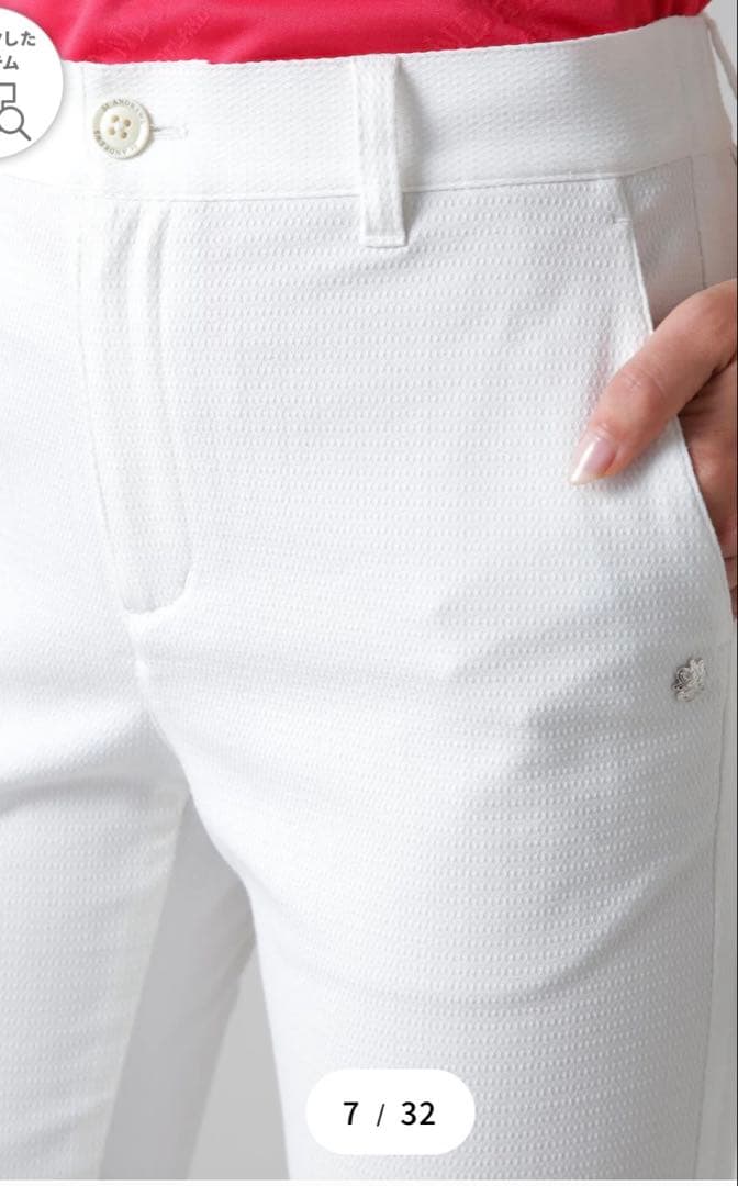 St ANDREWS ドビーストレッチクロップドパンツ SS S 未使用 白