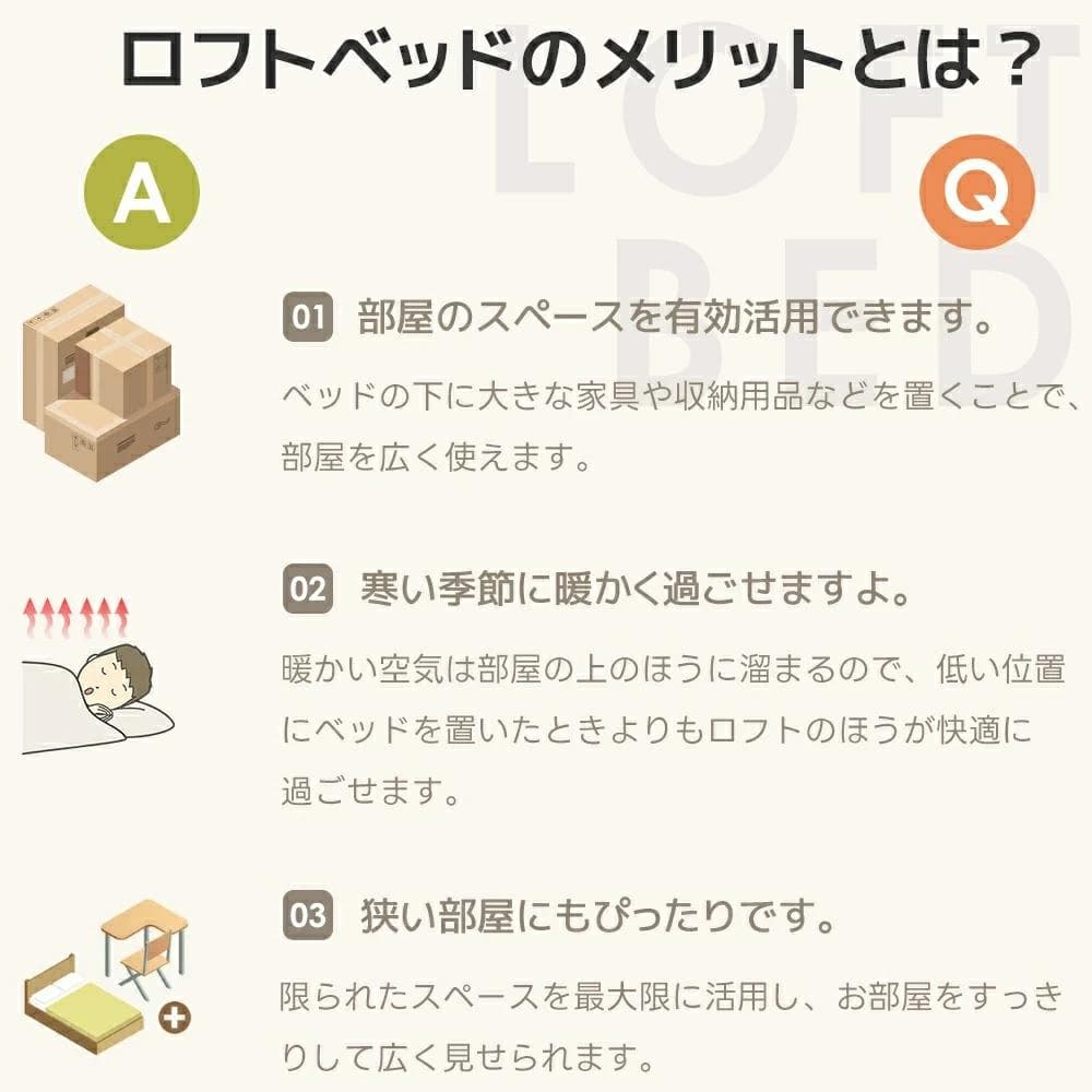 超人気！ステムベット ロフトベッド シングル コンセント付き 収納付きBlack