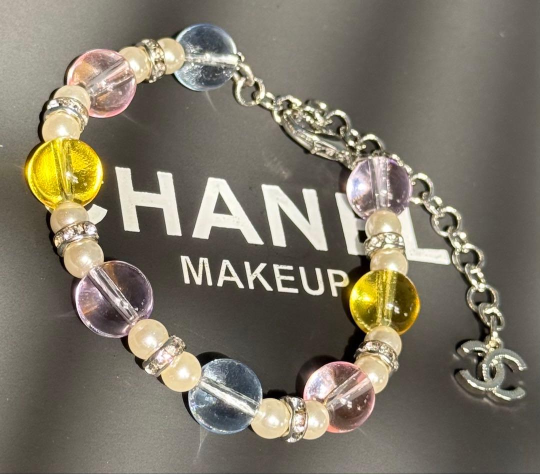 CHANEL 多色ビーズ ネックレス&ブレスレットセット