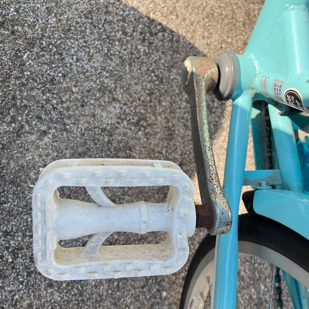 【引き取り限定】子供用自転車 エコパル　24インチ水色 花柄 前カゴ付き　女の子