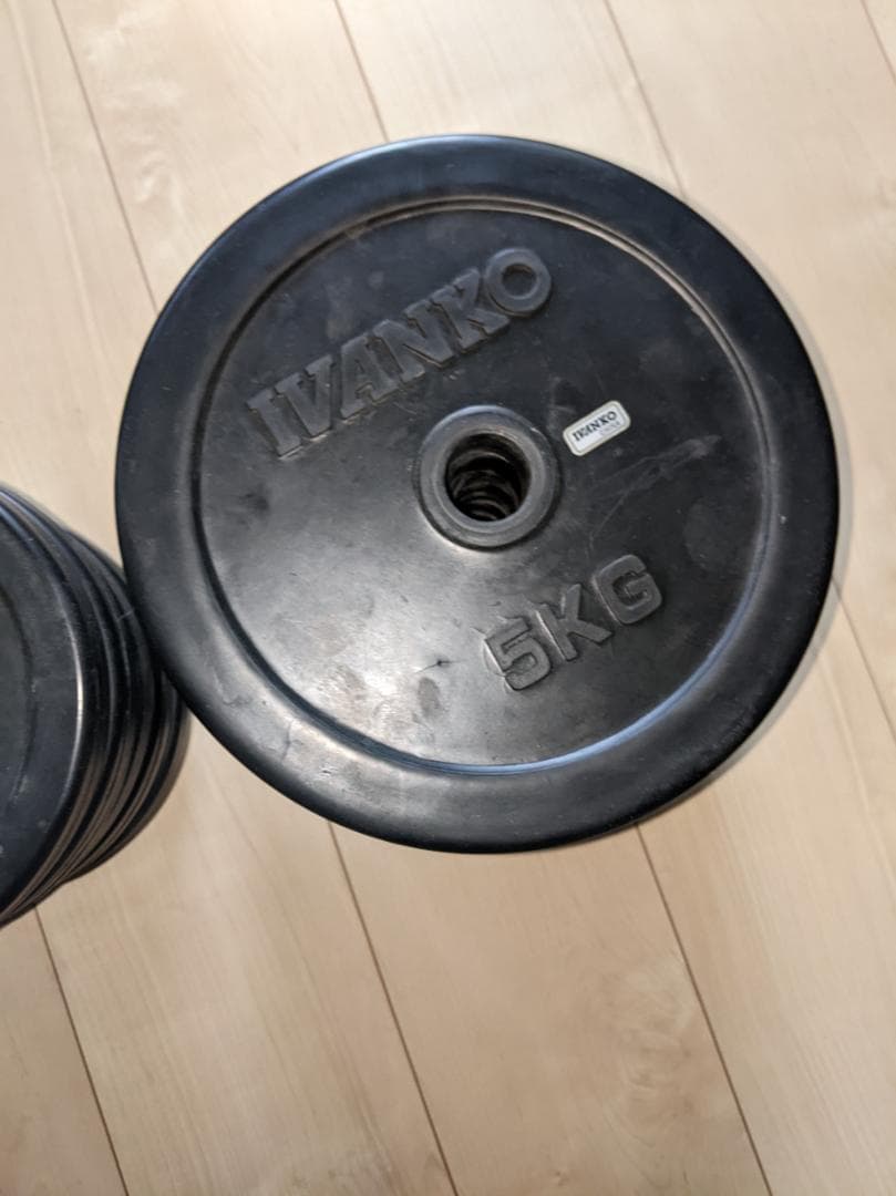 【引き取り限定】IVANKOダンベルセット【5/2.5/1.25kg/バー3組】