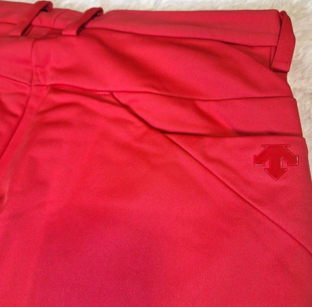 新品　DESCENTE GOLF デサントゴルフ 裏起毛パンツ レッド系　M