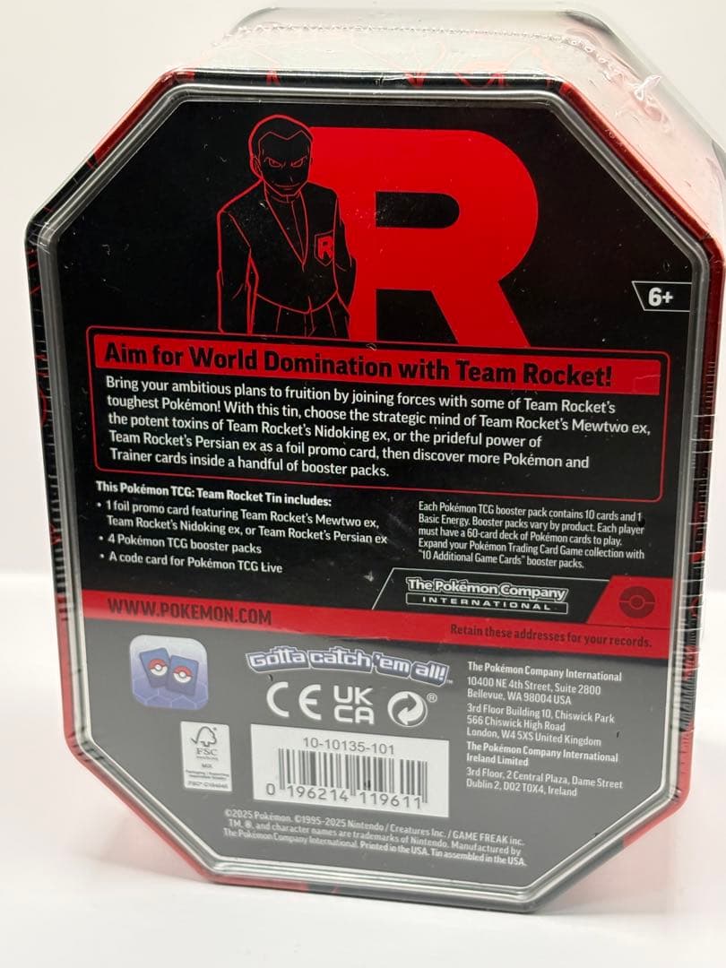 英語版 ロケット団のミュウツーex tin缶 公式品 ポケモンカード