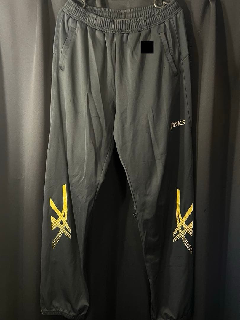 広島皆実asics 黒 長袖ジャージ上下セット