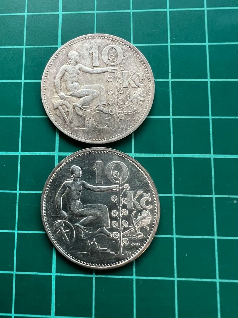 外国銀貨　チェコスロバキア10K銀貨　2枚