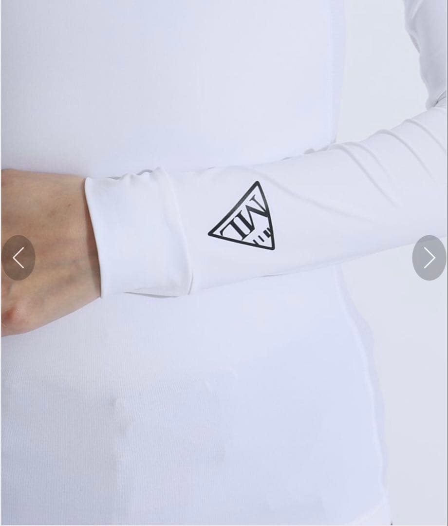 極美品　MARK&LONA メッシュハイネックシャツ ホワイト　S インナー