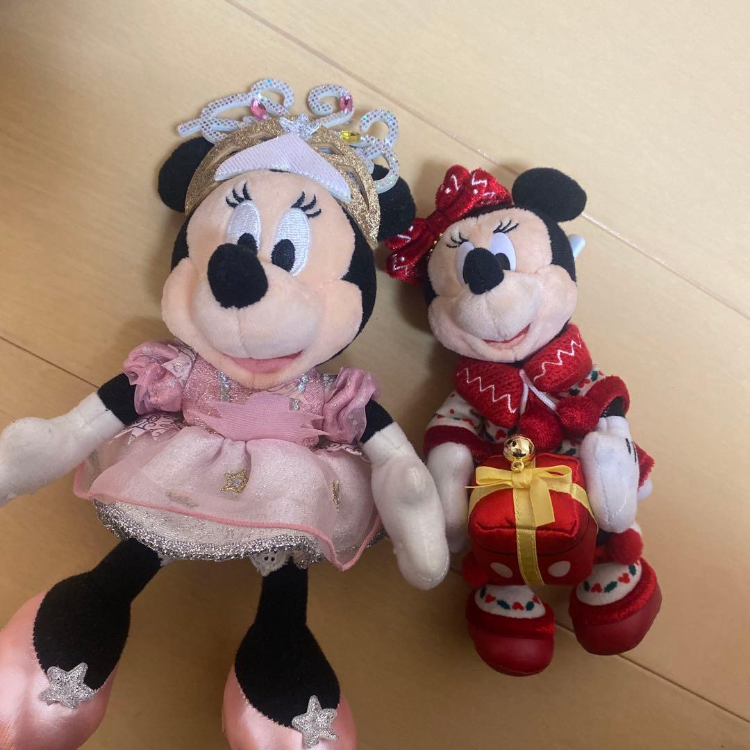 ディズニー　ミニー　ぬいぐるみバッジ　ポシェット　スクバ　ヘアゴム