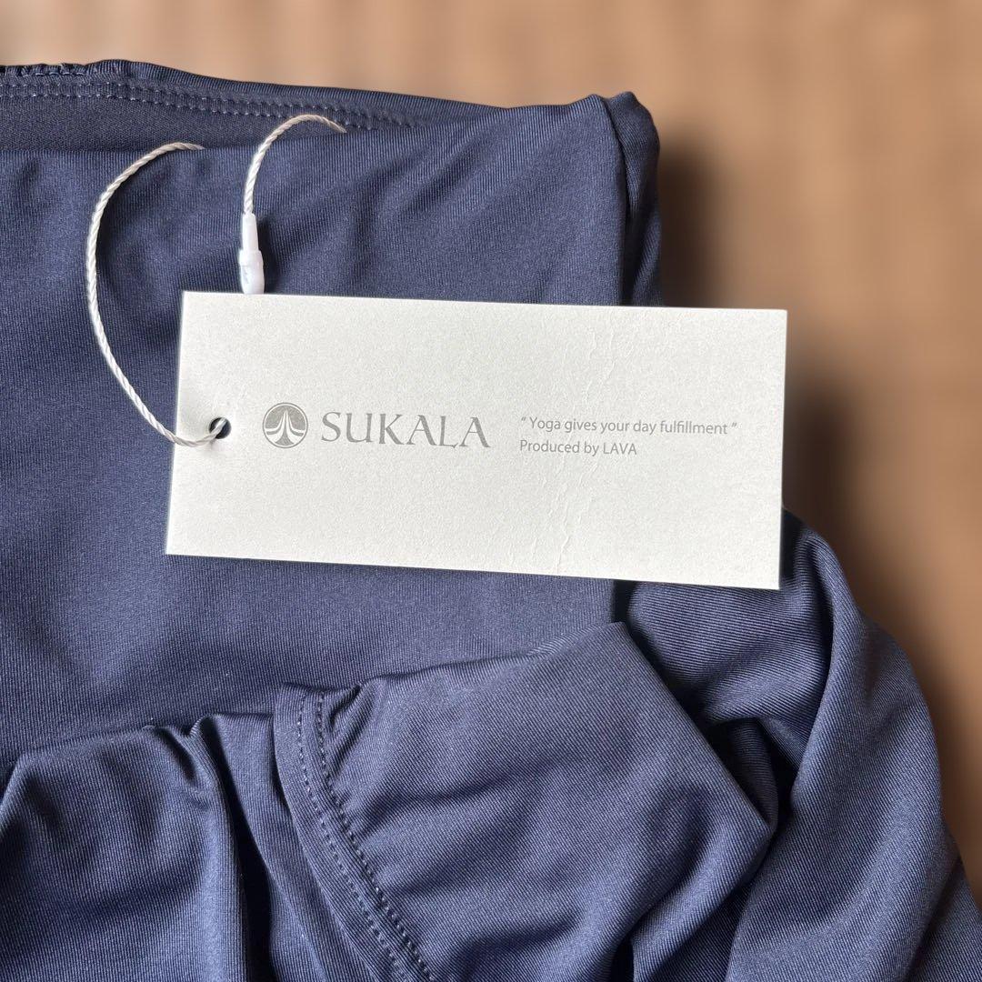 SUKALA ヨガパンツ　ショートパンツ付きレギンス　ネイビー Lサイズ