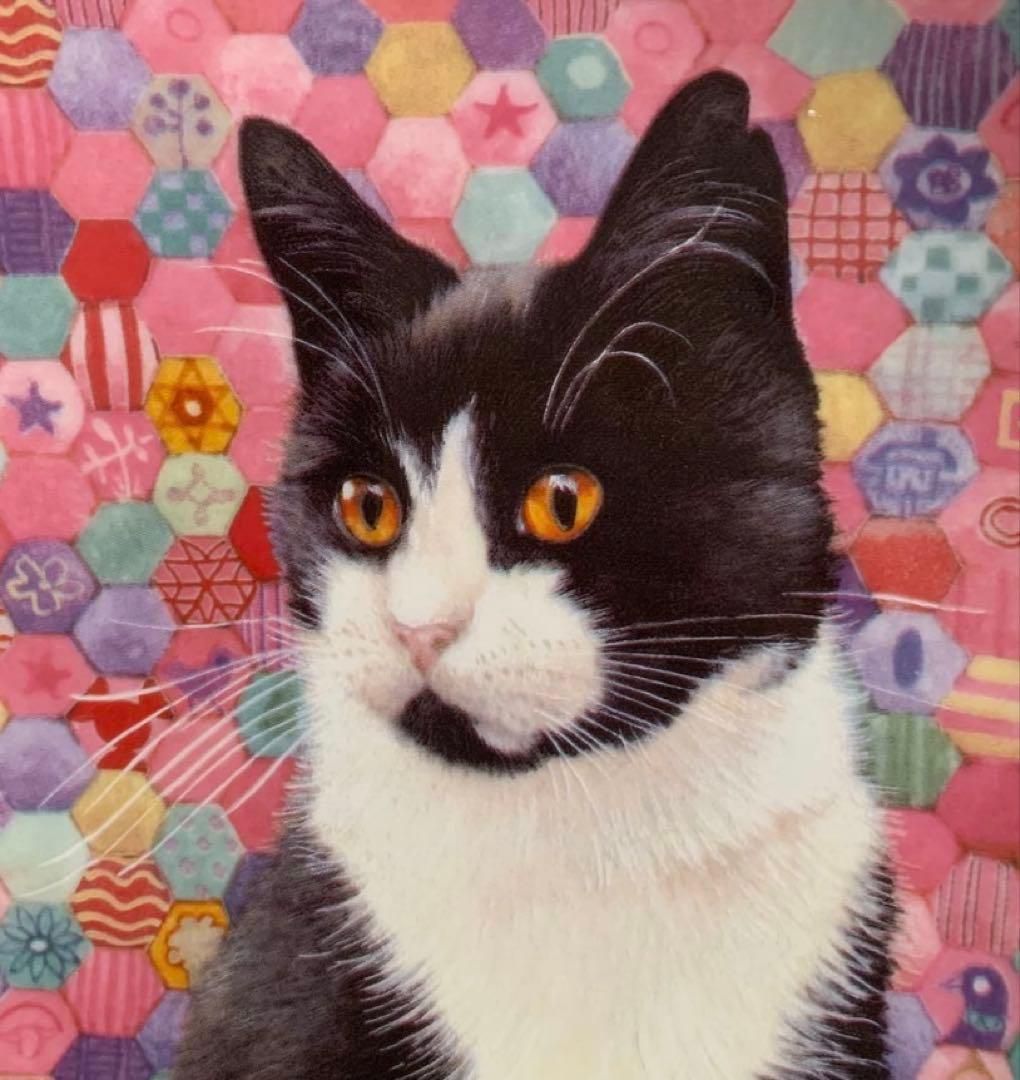 レズリーアンアイボリー 猫のプレート ピンクヘキサゴン ロイヤルウースター