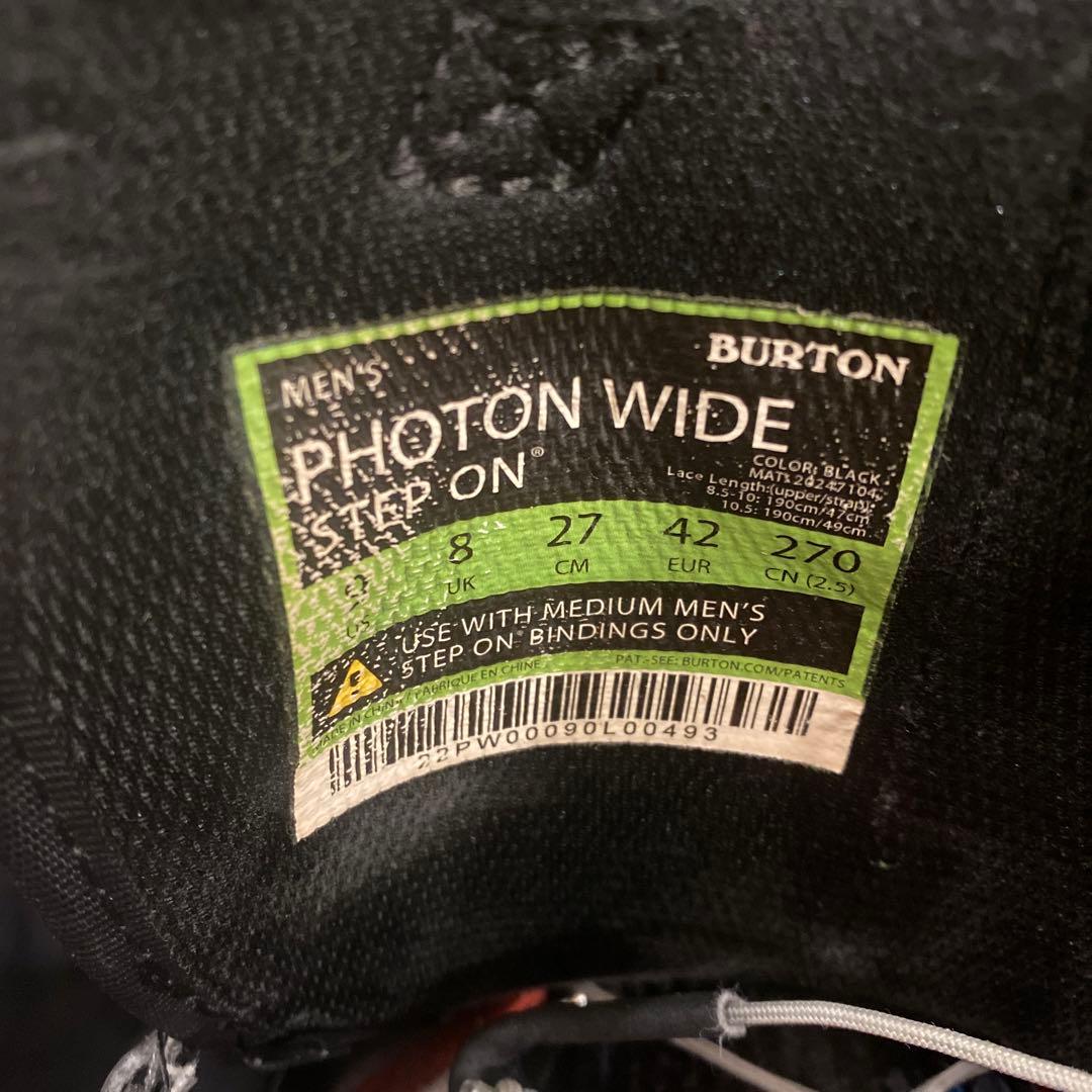 【即日発送】メンズBURTON PHOTON WIDE STEP ON 27cm