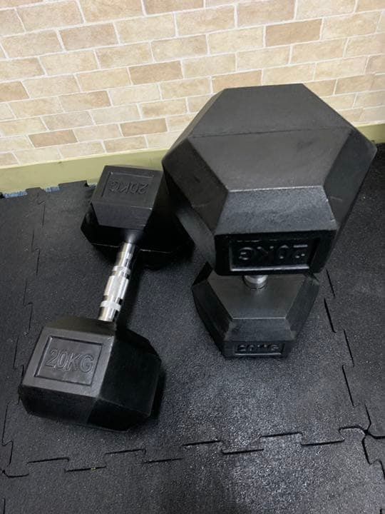 ラバーヘックス  ダンベル　20kg 2個