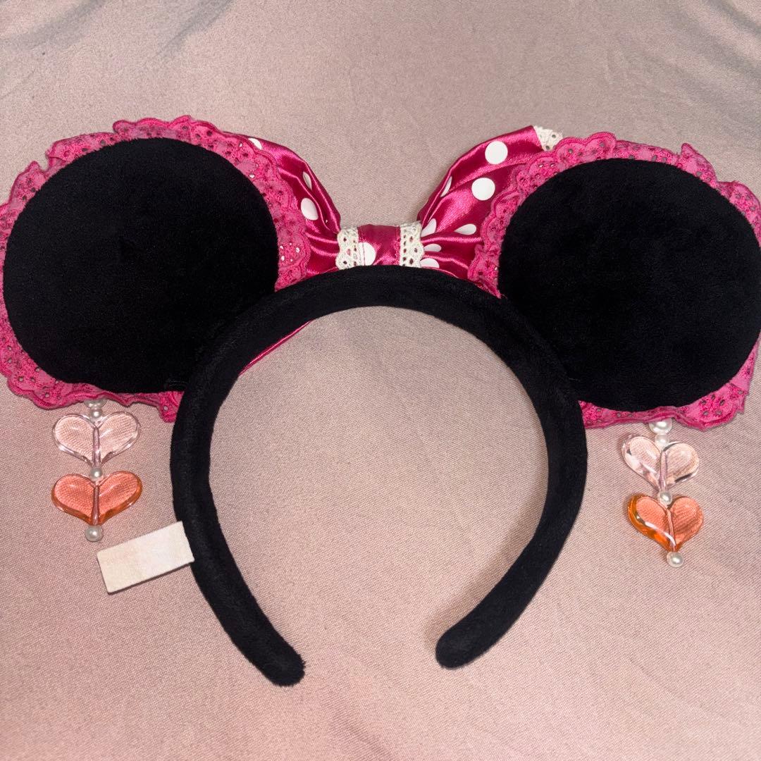 ディズニー　イヤリングカチューシャ　ピンク　ミニー