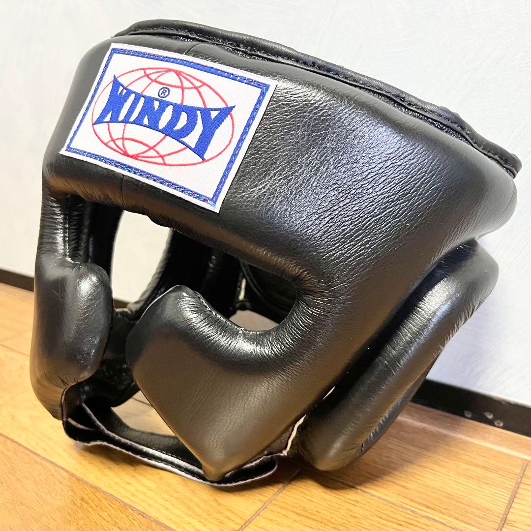 【美品】WINDY ヘッドギア　ヘッドガード　Mサイズ　ブラック　顎無しタイプ