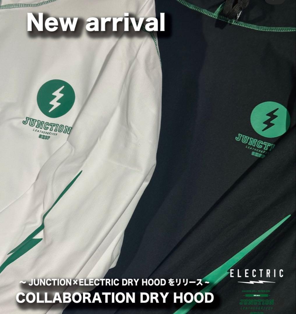 限定JUNCTION×ELECTRIC DRY HOOD ホワイト×グリーン　L