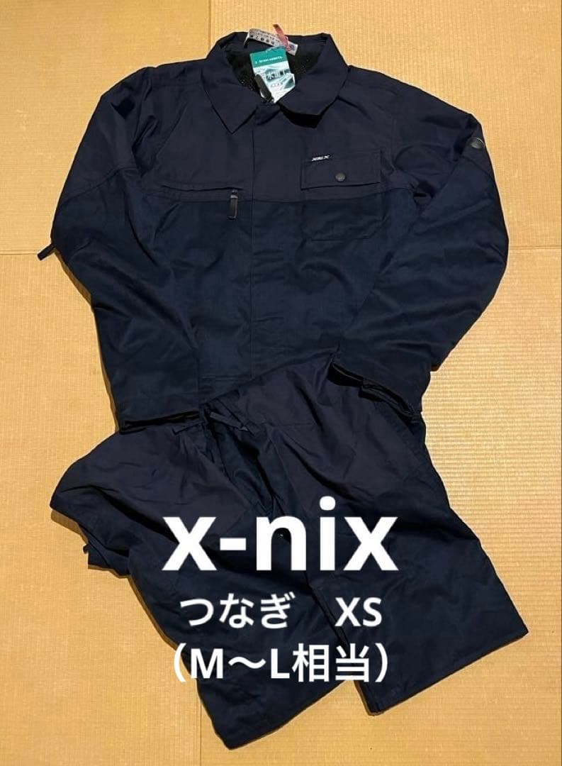 美品 x-nix エクスニクス つなぎ スノーボード XS ネイビー