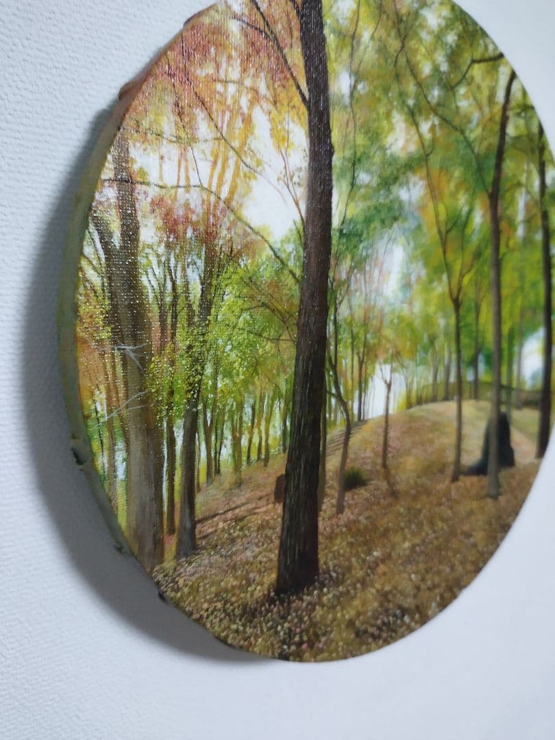 油絵 原画 写実画 公園