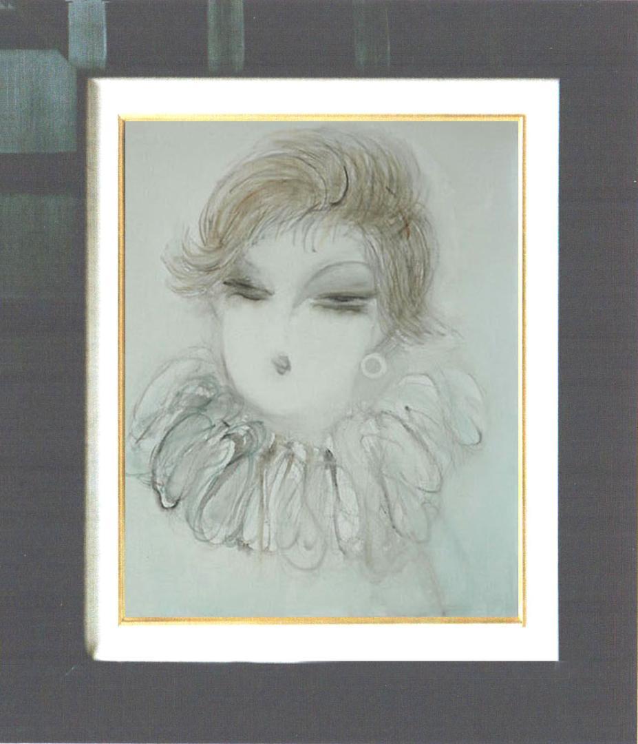 油絵 菅家令子 絵 絵画 インテリア 額付(白) F6-081412 人物 女性
