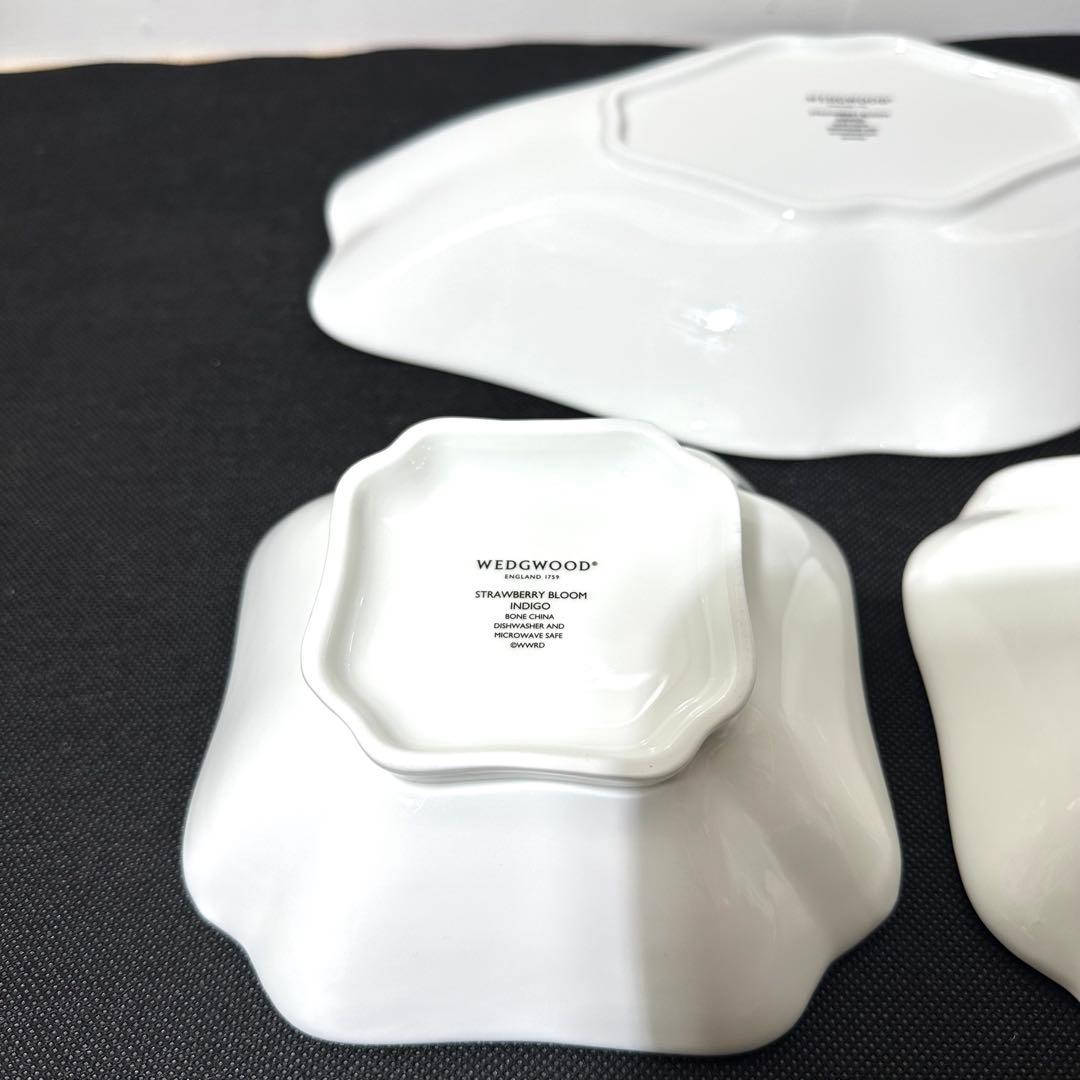 ★ウェッジウッド★ストロベリーブルームインディゴ　マルチディッシュセット　美品