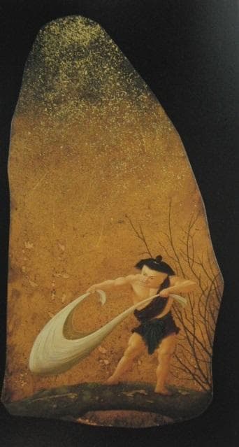 伴清一郎、【星を集める】、希少な額装用画集画、新品高級額 額装付