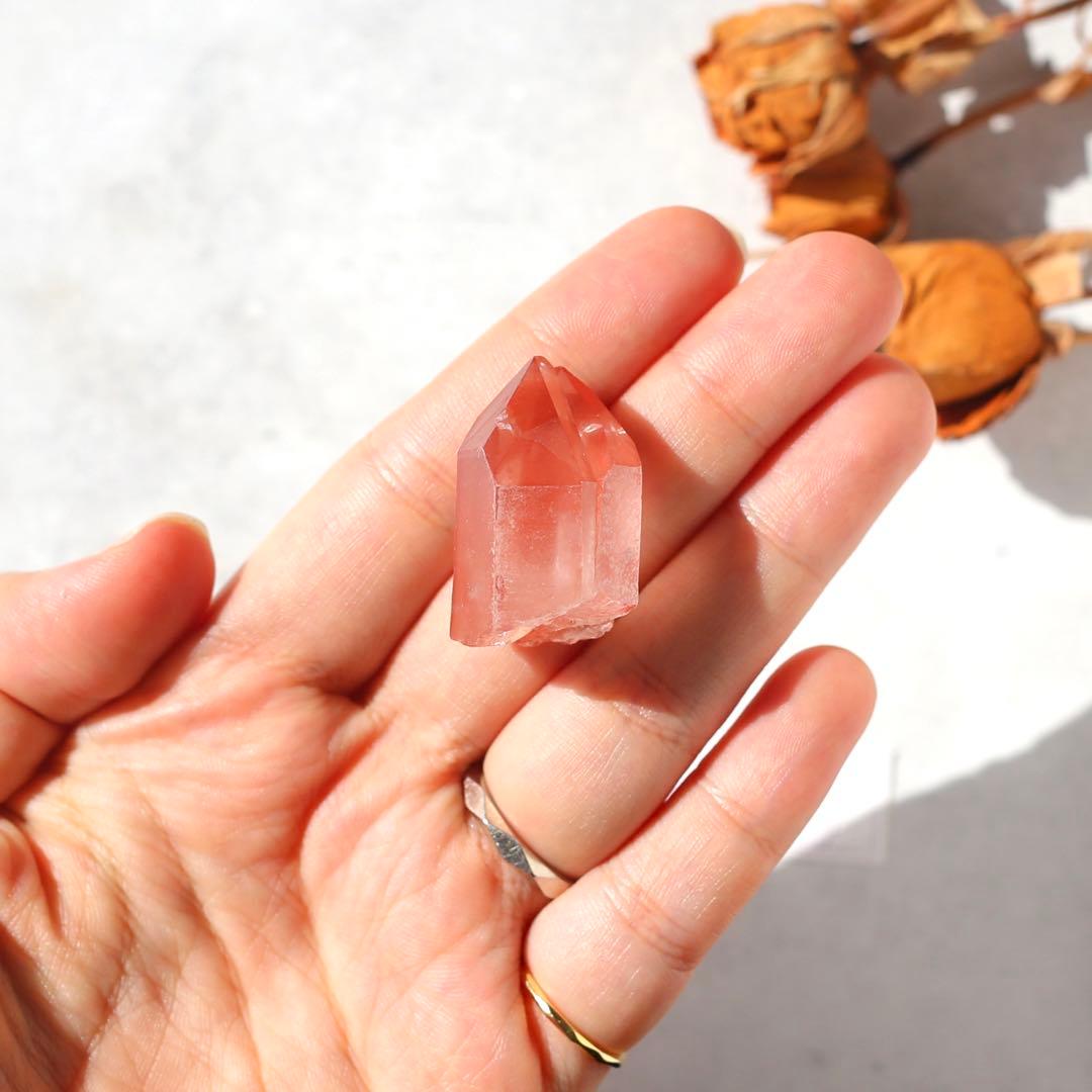 ソウルメイトツイン ディープピンクレムリアンシード 天然石 水晶 ツインレイ