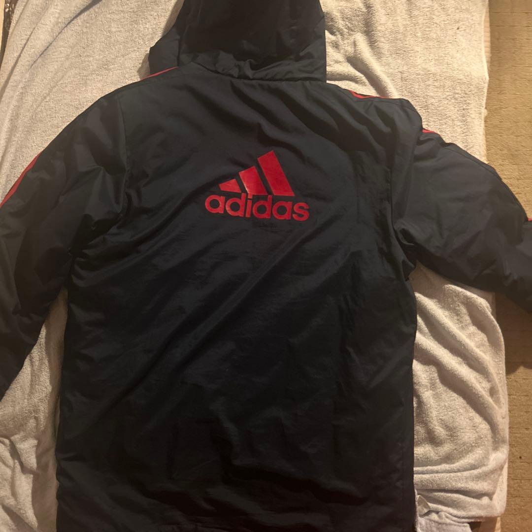 流経大柏ベンチコート Adidas ネイビー
