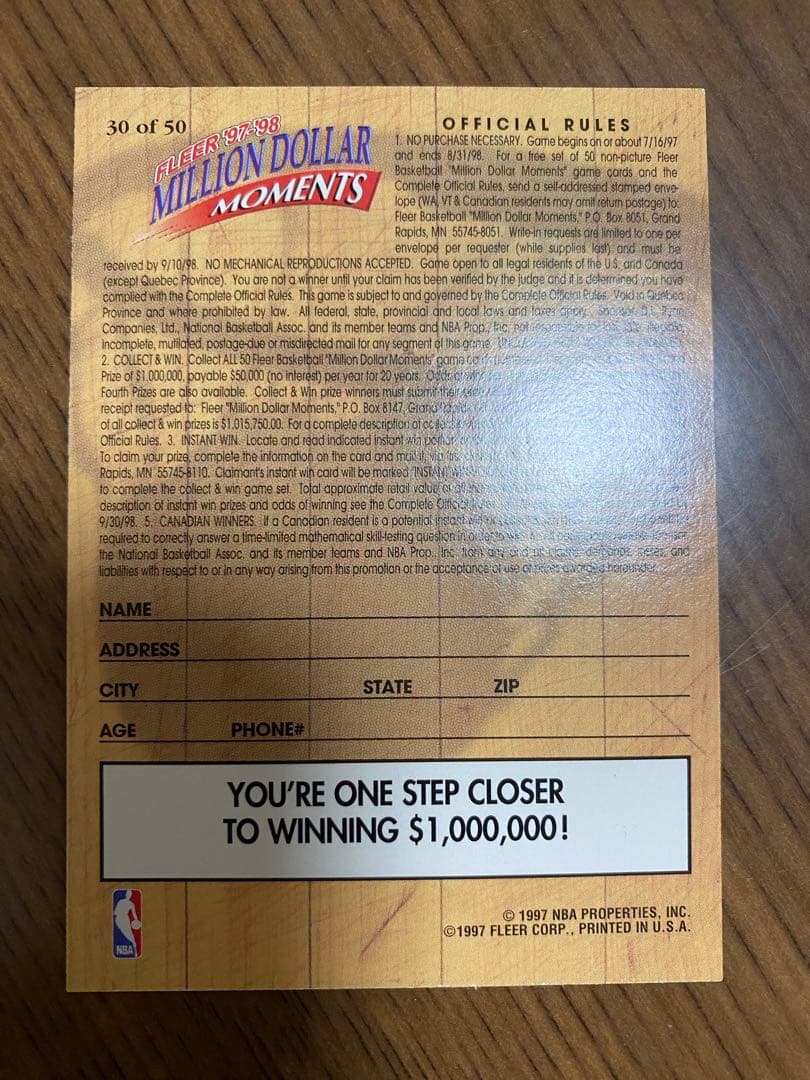 NBA エクスパイヤードカード