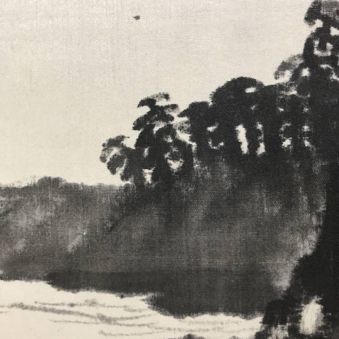 【真作】竹内栖鳳/山海図/山水図/横物/掛軸/名家伝来/AC-497