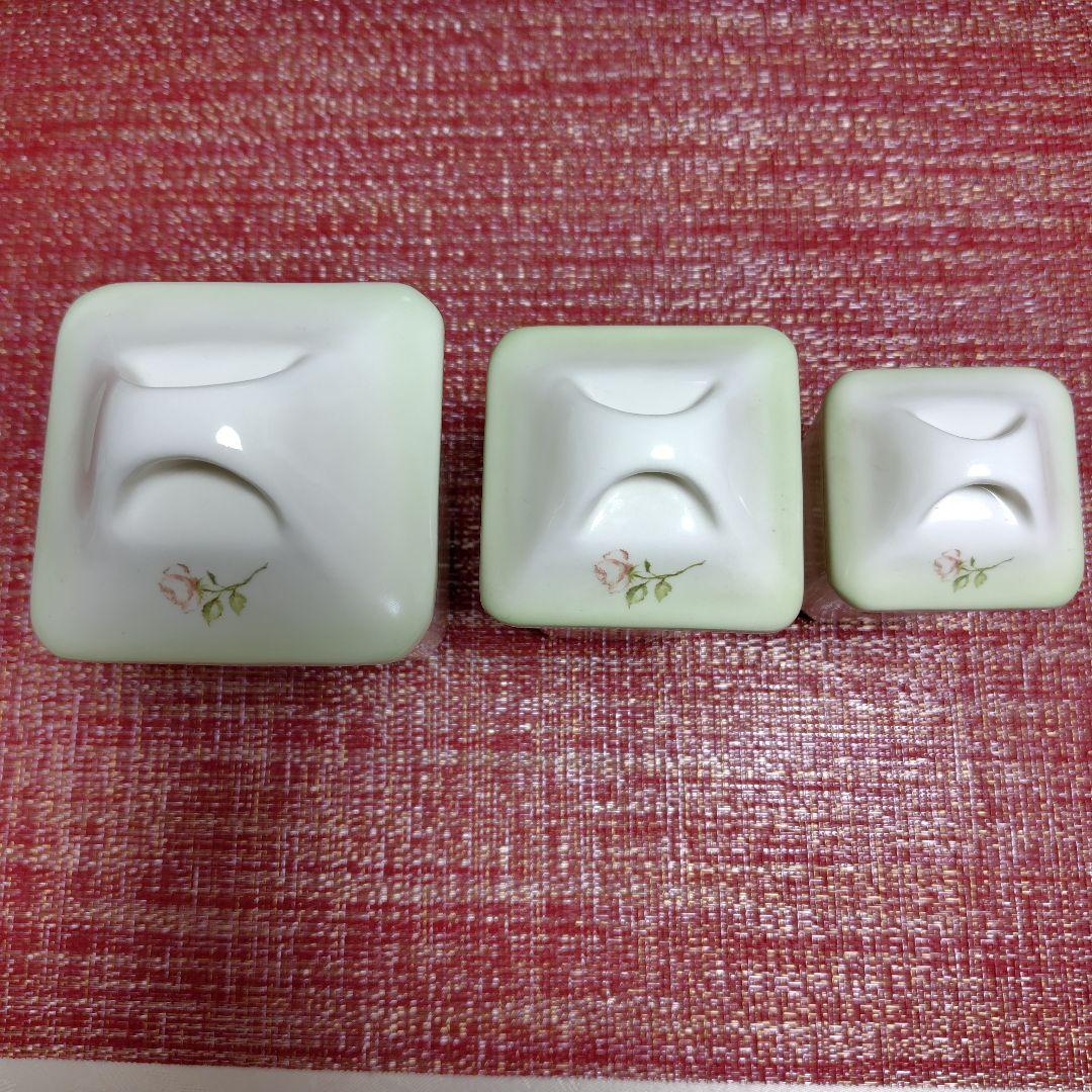 おすすめ♪イマン　オードリーグリーン 陶器キャニスター　大中小3個セット