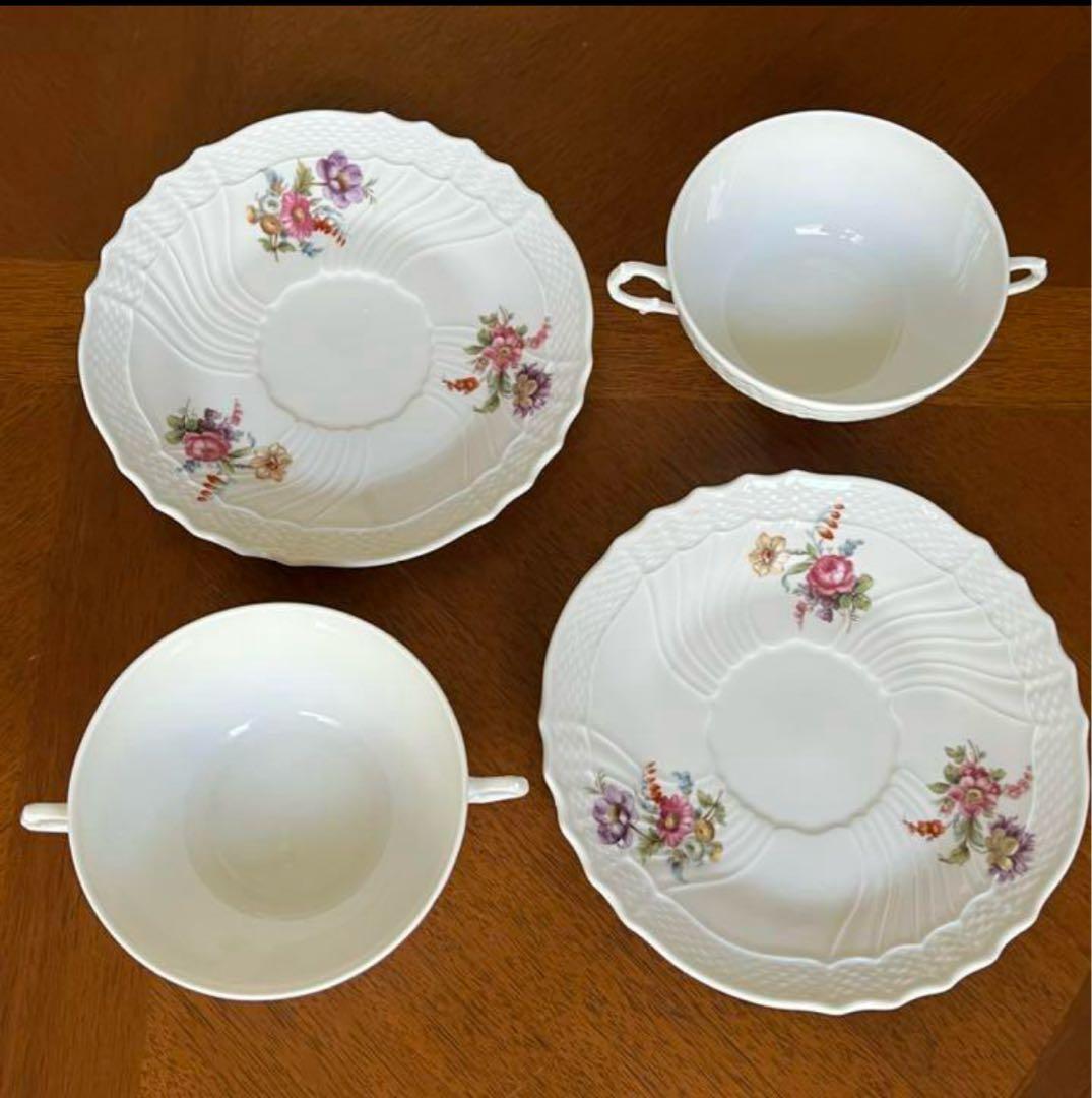 【レア美品】リチャードジノリ★サックスフラワー★スープC/S 1客