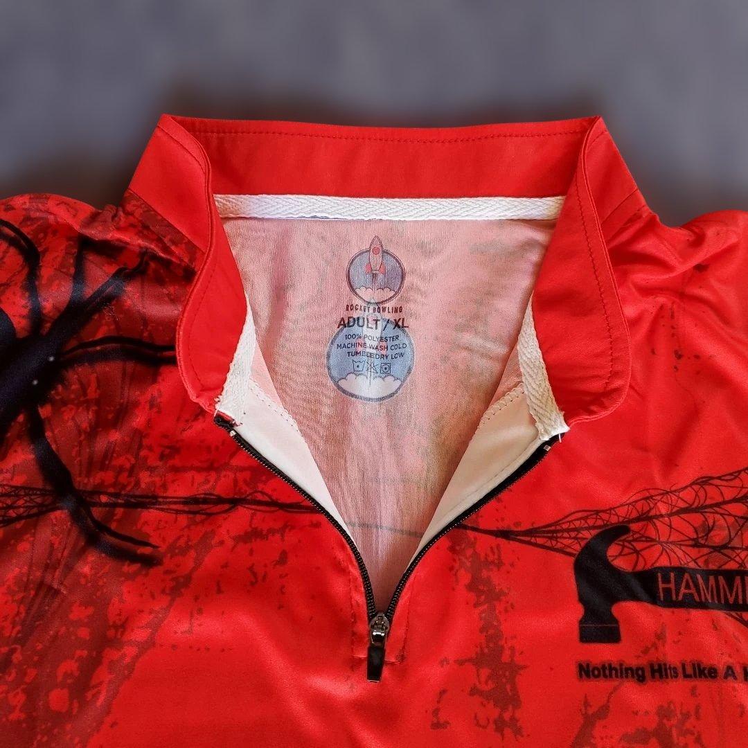✨新品✨ボウリングウェア　日本サイズ2XL　ブラックウィドー　ハンマー　レッド