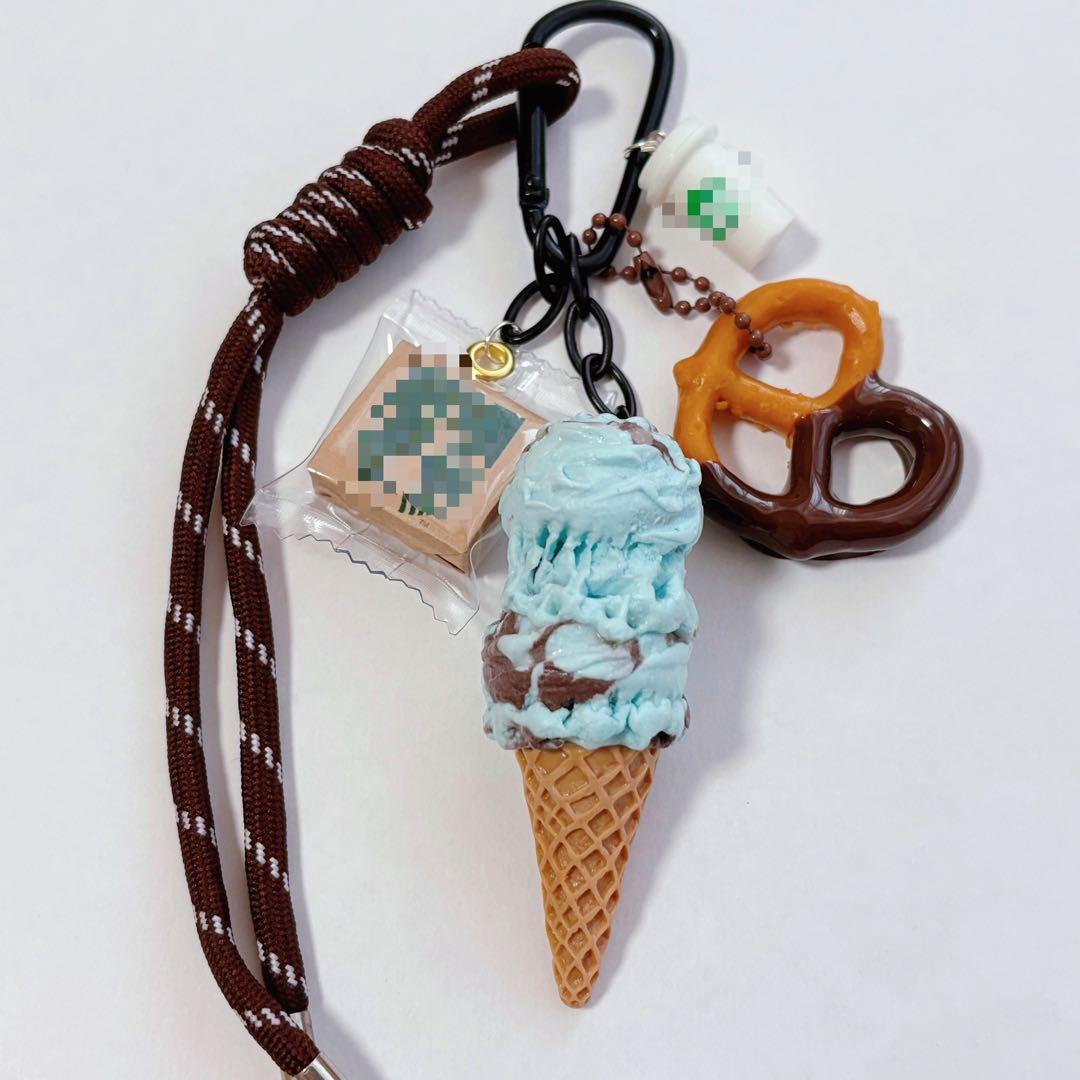 【⏦*ぬぬ】じゃらじゃらキーホルダー マーブルチョコアイス クッキー