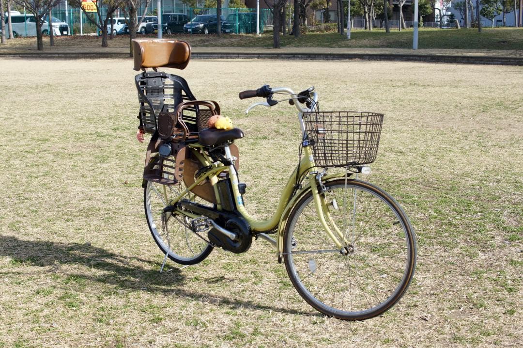 【大阪手渡】希少イエロー！ブリヂストン電動自転車/子乗せ/整備済/大容量バッテリ