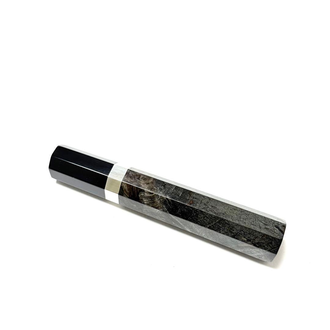 銀巻 黒水牛角 ペティ4寸 スタビライズドウッド 八角柄 ペティ120 包丁の柄
