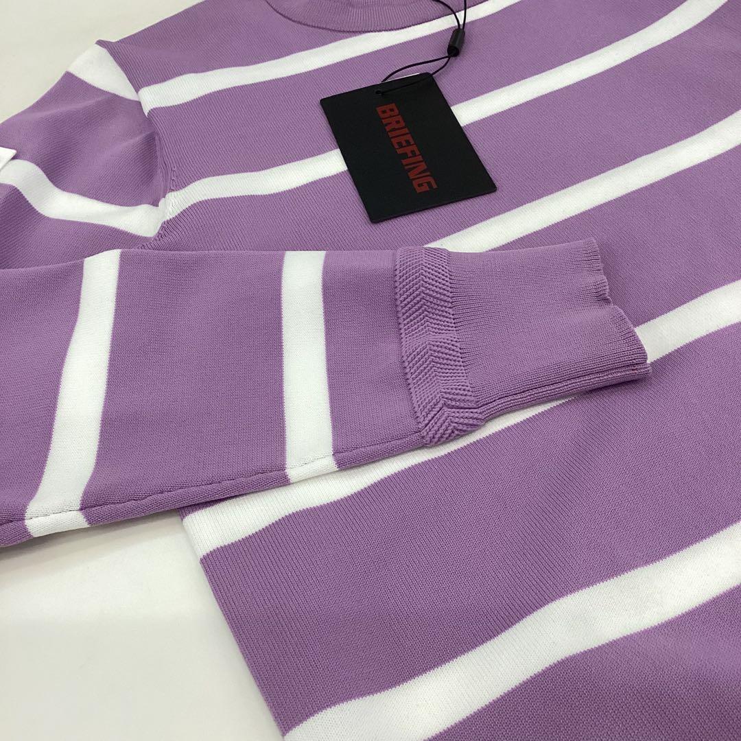 新品　BRIEFING WS WR STRIPE CREW NECK KNIT