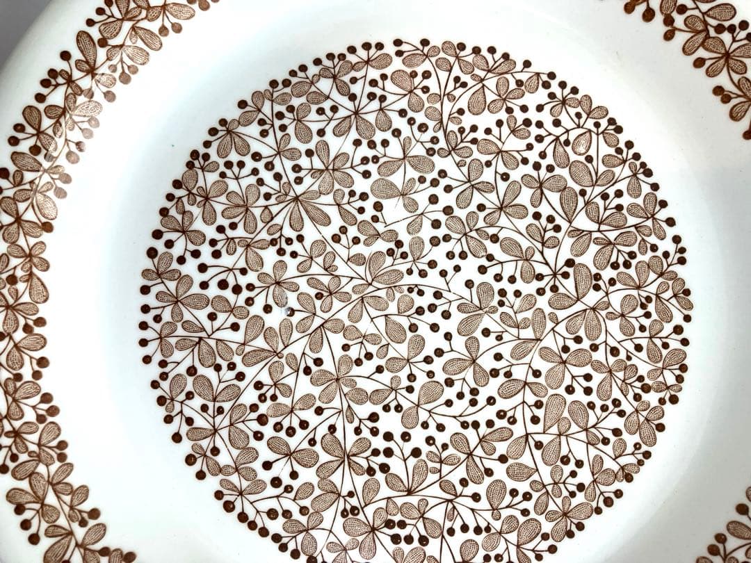 ARABIA ヴィンテージ プレート　23cm 茶色小花