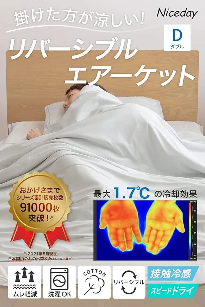 ナイスデイ　ひんやりケット　エアーケット　ダブル　グレー 　新品未開封