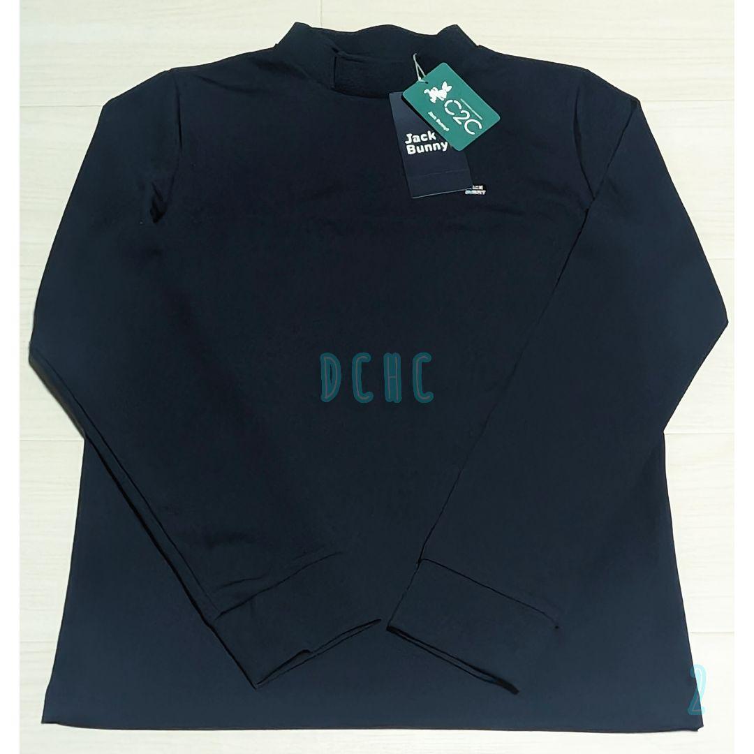 新品 【サイズ２(Ｌ)】【ネイビー】ジャックバニー　長袖　モックネックシャツ