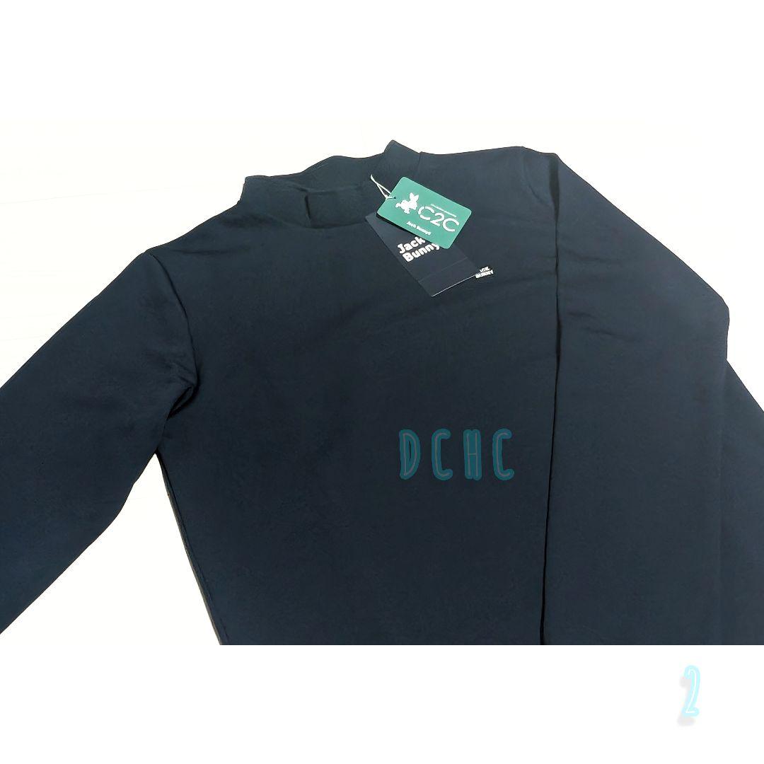 新品 【サイズ２(Ｌ)】【ネイビー】ジャックバニー　長袖　モックネックシャツ
