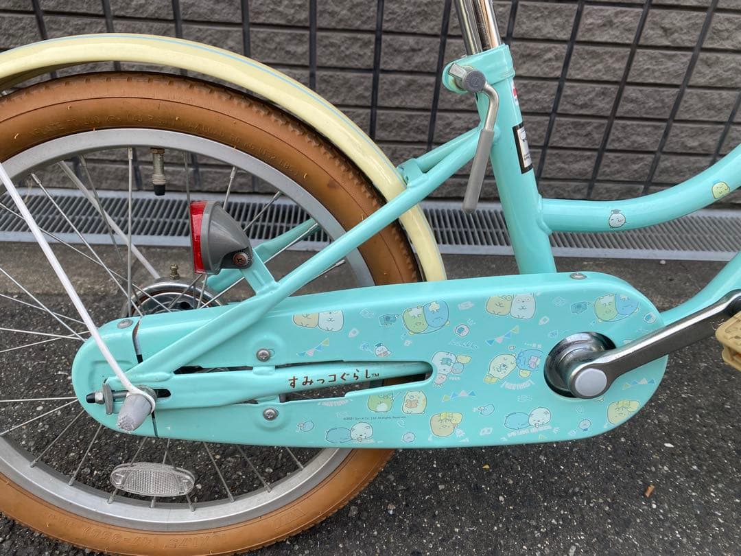 【大阪市内直接引取り】子供用自転車 ミントグリーン すみっコぐらし　18インチ