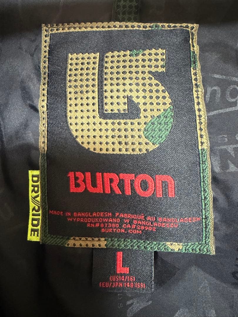 BURTON スキー/スノーボードウェア Lサイズ ブラック/ベージュ