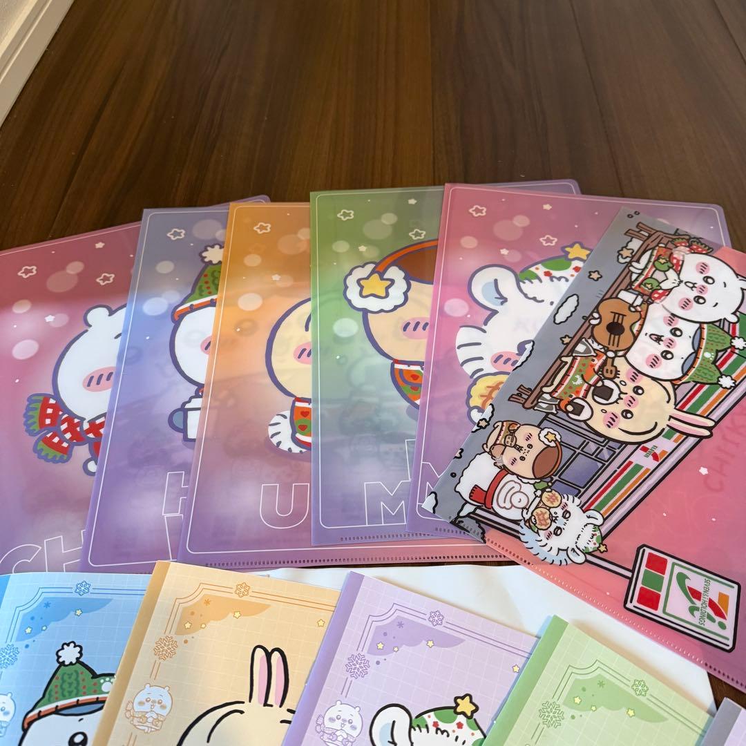 ちいかわ　セブンイレブンコラボ　クリアファイル ノート×2コンプリートセット