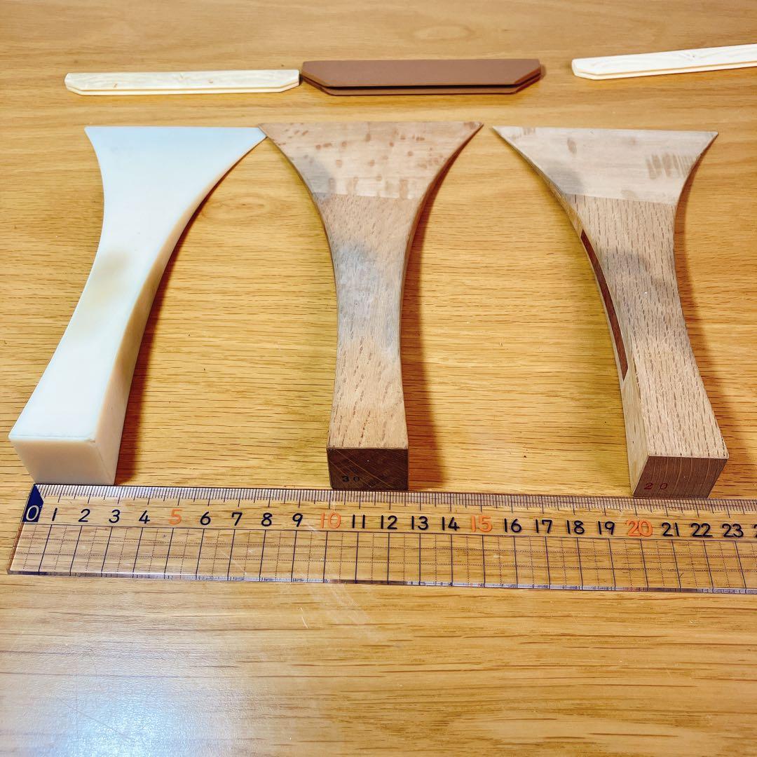 レトロ】三味線 バチ 3本セット 木製 樹脂製 20 30刻印