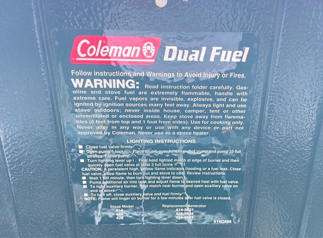【完品】Coleman Dual Fuel 2バーナーコンロ414 USA