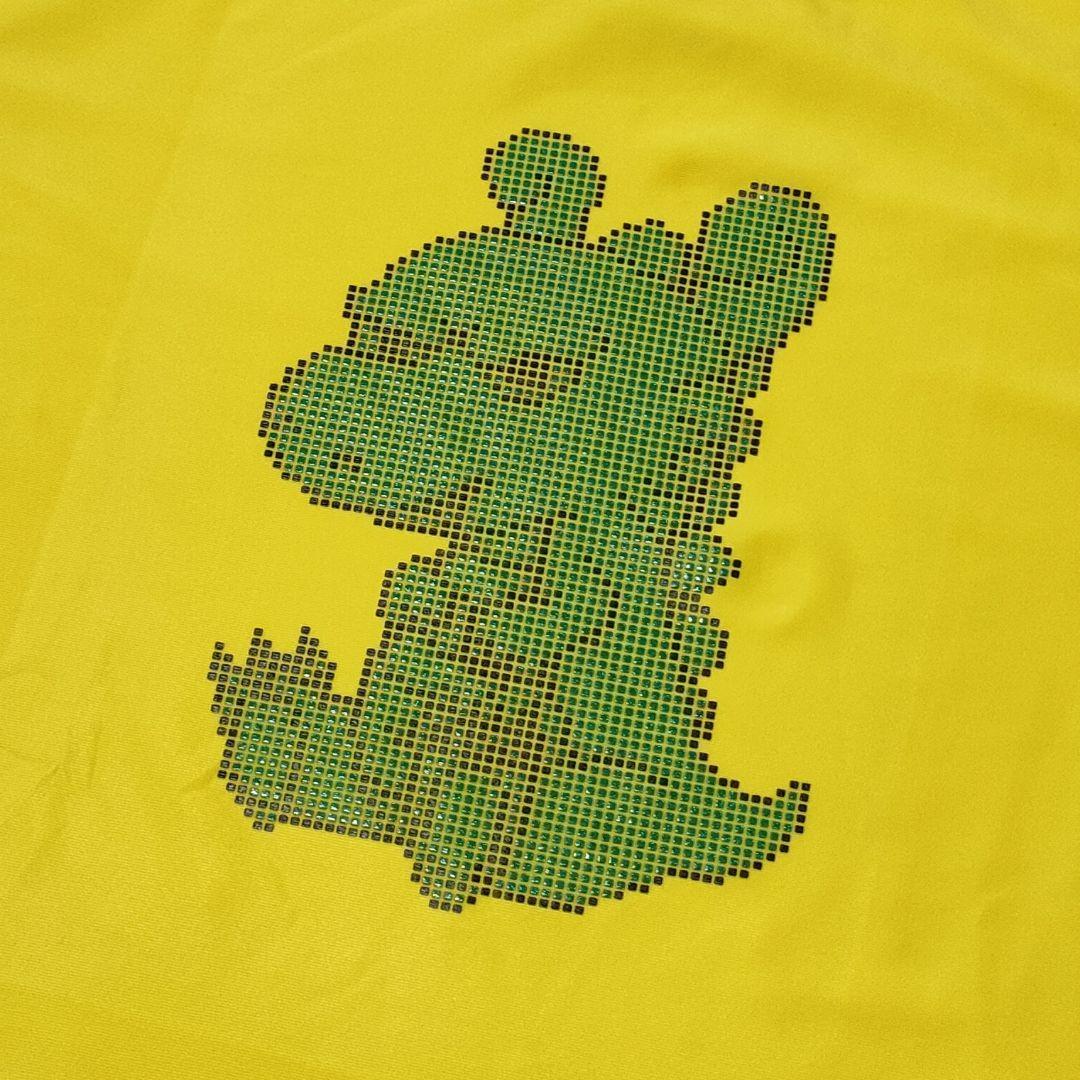 ダンスウィズドラゴン　モックネック半袖シャツ　袖レース　チビドラ　イエロー　4