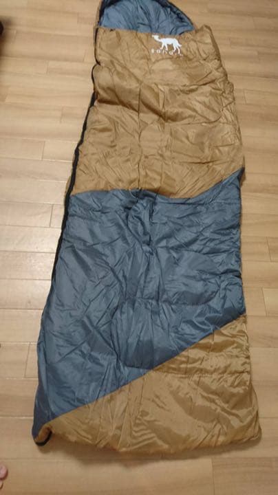 新品　配色　収納袋付き　2way　封筒型シュラフ　寝袋　羽毛 ダックダウン 黒