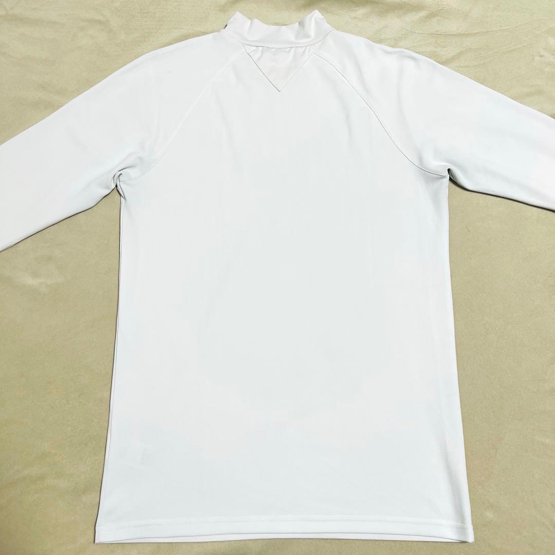 トミーヒルフィガーゴルフ　長袖モックネックシャツ　ストレッチ　美品　L ホワイト