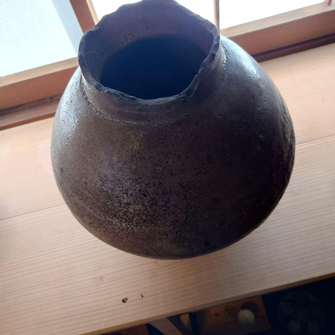 李朝　大壺　韓国　李朝中期　ベタ底　アンティーク　古美術　骨董　時代物