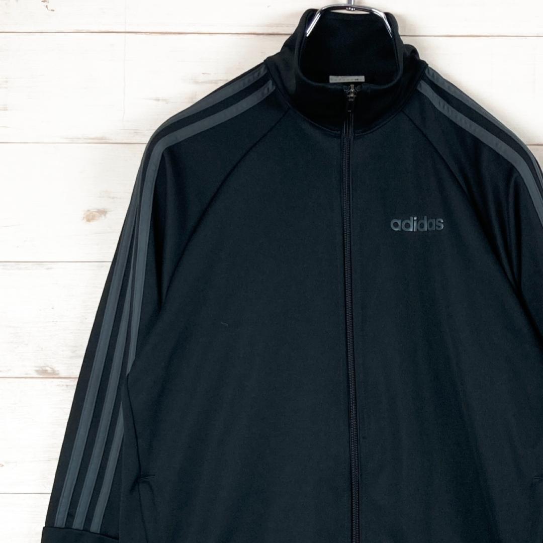 adidas　トラックジャケット　ロゴラバープリント　スリーストライプ　M