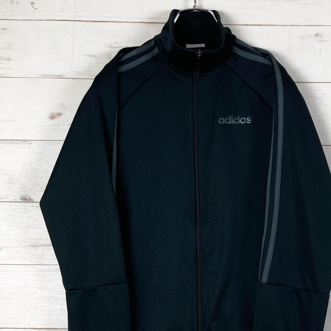 adidas　トラックジャケット　ロゴラバープリント　スリーストライプ　M